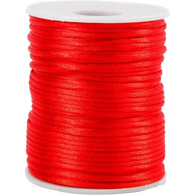 Creativ Company Satijnkoord, dikte 2 mm, rood, 50 m/ 1 rol