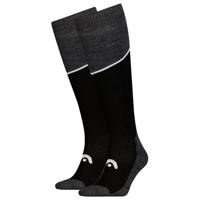 HEAD Skisokken Kneehigh 2-pack Black / Grey Melange-35/38 - thumbnail