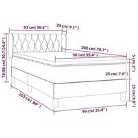 Boxspring met matras stof blauw 90x200 cm - thumbnail
