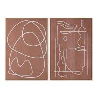 Schilderij Home ESPRIT Beige Terra cotta Abstract 83 x 4,3 x 123 cm (2 Stuks) - thumbnail