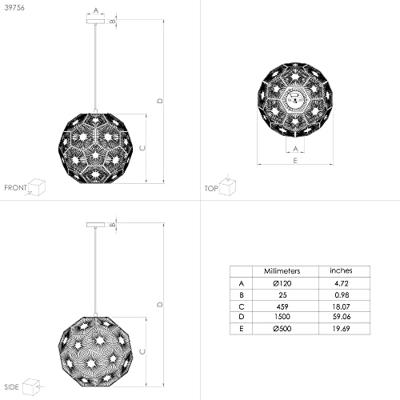 Stars of Light Gouden design hanglampSkoura Ø 50cm - 39756