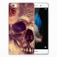 Silicone Back Case Huawei Ascend P8 Lite Skullhead - thumbnail
