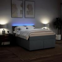 Boxspring met matras stof donkergrijs 160x200 cm - thumbnail