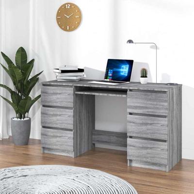 Bureau 140x50x77 cm bewerkt hout grijs sonoma eikenkleurig