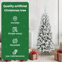 VidaXL Kunstkerstboom wit 120 cm pvc en plastic en staal en pe - thumbnail