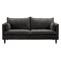 Bank Sem 2,5-zits - ribstof - antraciet - thumbnail