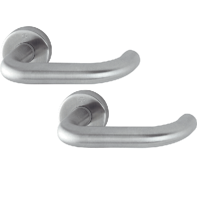 Hoppe deurkruk met rozet - Paris - deurdikte 37/42mm - RVS