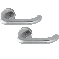 Hoppe deurkruk met rozet - Paris - deurdikte 37/42mm - RVS - thumbnail