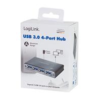 LogiLink UA0282 USB 3.0-hub Met aluminium behuizing, Met status-LEDs Space grijs - thumbnail