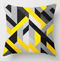 2 stuks 45x45cm geel gestreepte kussensloop geometrische gooien kussen kussensloop afdrukken Cushion kussen geval slaapkamer kantoor (17) - thumbnail