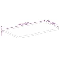Tafelblad met natuurlijke rand 110x60x3,8 cm massief mangohout - thumbnail