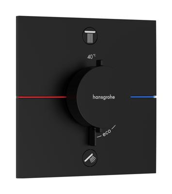 Hansgrohe ShowerSelect Comfort E thermostaat inbouw voor 2 functies met geïntergreerde zekerheidscombinatie volgens EN1717, mat zwart