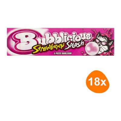 Bubblicious - Strawberry splash - 18x 5 stuks