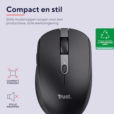 Trust Ozaa muis Kantoor Rechtshandig RF-draadloos + Bluetooth Optisch 3200 DPI Trust Ozaa muis Kantoor Rechtshandig RF-draadloos + Bluetooth Optisch 3200 DPI