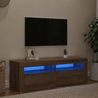 Tv-meubel met LED 120x35x40 cm bewerkt hout artisanaal eiken - thumbnail
