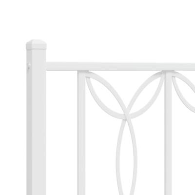 Bedframe met hoofdbord metaal wit 140x190 cm - thumbnail