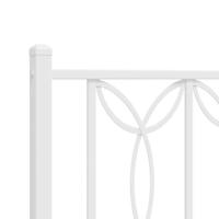 Bedframe met hoofdbord metaal wit 140x190 cm - thumbnail
