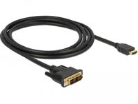 Delock 85584 DVI-kabel DVI / HDMI Aansluitkabel DVI-D 18+1-polige stekker, HDMI-A-stekker 2 m Zwart Afgeschermd (drievoudig), Vergulde steekcontacten - thumbnail