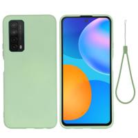 Voor Huawei P smart 2021 Pure Color Liquid Siliconen Schokbestendige Full Coverage Case (Groen) - thumbnail