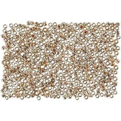 Creativ Company Rocailles, d 1,7 mm, afm 15/0, gatgrootte 0,5-0,8 mm, roze goud, 25 gr/ 1 doos