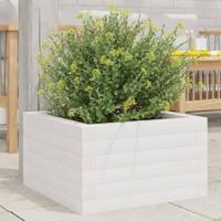 VidaXL Plantenbak 40x40x23 cm massief grenenhout wit - thumbnail