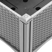 Plantenbak met latwerk 160x40x142 cm polypropeen lichtgrijs - thumbnail