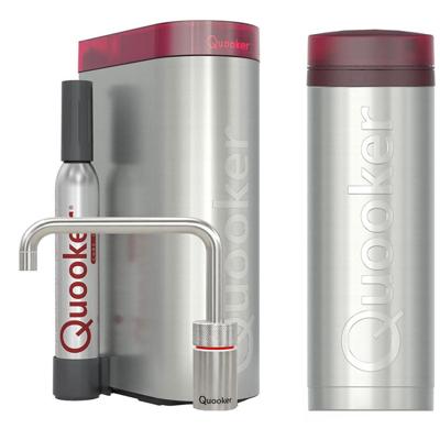 Quooker Nordic Square Kokendwaterkraan Single Tap Set - Kokend Water - RVS - Inclusief PRO3 Reservoir & CUBE - Direct Gekoeld Bruisend Water