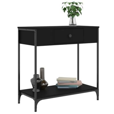 Wandtafel 75x34,5x75 cm bewerkt hout zwart Wandtafel 75x34,5x75 cm bewerkt hout zwart