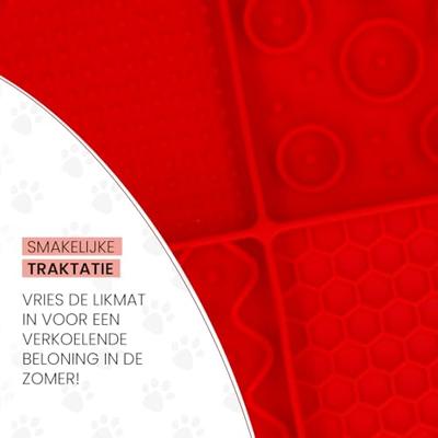 Eat Slow Live Longer Lick Mat Dimensions Rectangle Red