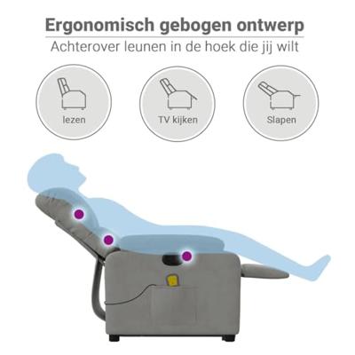 Sta-op-massagestoel verstelbaar microvezelstof lichtgrijs