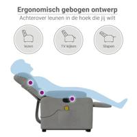 Sta-op-massagestoel verstelbaar microvezelstof lichtgrijs - thumbnail