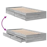 Bedframe met lades bewerkt hout grijs sonoma eiken 75x190 cm - thumbnail