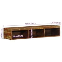 Tv-meubel wandmontage 100x30x19 cm massief gerecycled hout - thumbnail