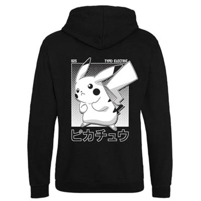 Unisex Hoodie Pokémon Halftone Pikachu Zwart - Maat: L