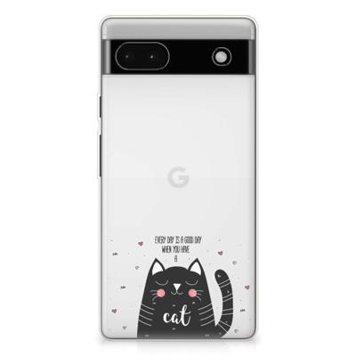 Google Pixel 6A Telefoonhoesje met Naam Cat Good Day Google Pixel 6A Telefoonhoesje met Naam Cat Good Day