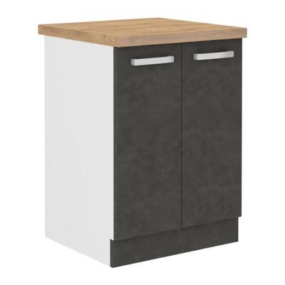 Onderkast met 2 draaideuren - Mat grijs - L 60 x D 51,6 x H 85 cm - LASSEN