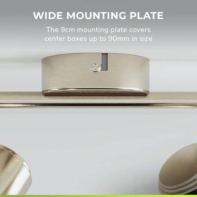 Riga - LED plafondlamp - 2 spots - Draaibaar en dimbaar - GU10 - Kantelbaar - Plafondspot - IP20 voor binnen - RVS