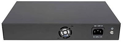 Intellinet 561303 8-Port Gigabit Ethernet PoE+ Switch met 2 RJ45-Uplink-poorten en LCD-scherm 130 W eindspan 19 inch rackmount zwart