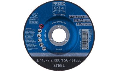 PFERD TOOLS 62211737 E 115-7 ZIRKON SGP STEEL Afbraamschijf gebogen Diameter 115 mm Boordiameter 22.23 mm Staal 10 stuk(s)