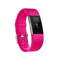 Diamond patroon verstelbare sport polsband voor FITBIT charge 2 (Rose Red) - thumbnail