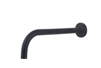 Wiesbaden SLIM 18mm uitloop rond 25cm 1/2" mat zwart - thumbnail