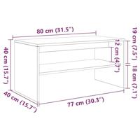 Tv-meubel 80x40x40 cm bewerkt hout grijs sonoma eikenkleurig - thumbnail