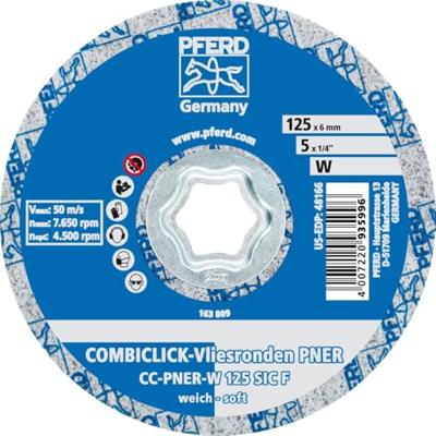 PFERD TOOLS 42002056 Combiclick geperste vliesschijf CC Pner Ø 125 mm zacht SiC fijn voor finish Diameter 125 mm PFERD TOOLS 42002056 Combiclick geperste vliesschijf CC Pner Ø 125 mm zacht SiC fijn voor finish Diameter 125 mm