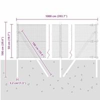 VidaXL Afrasteringspaal zilver 10 x 0,5 m (16 x 16 mm gaas) staal - thumbnail