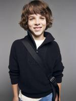 Sweater met col voor jongens JONEN antraciet - thumbnail