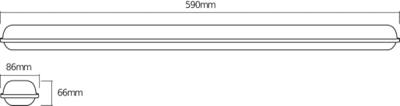 OSRAM HOMELIGHTING Submarine Integrated 0.6M 18W 4000K LED-lamp voor vochtige ruimte OSRAM HOMELIGHTING Submarine Integrated 0.6M 18W 4000K LED-lamp voor vochtige ruimte