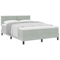 Boxspringbed met matras fluweel lichtgrijs 160x200 cm - thumbnail