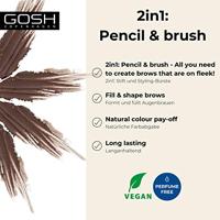 Gosh Eyebrow Pencil 1.20 g 05 Dark Brown Wenkbrauw Make-Up Oogpotlood 1.2 g - thumbnail