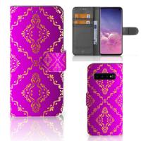 Wallet Case Samsung Galaxy S10 Barok Roze - thumbnail