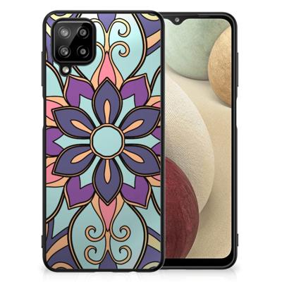 Samsung Galaxy A12 Bloemen Hoesje Purple Flower Samsung Galaxy A12 Bloemen Hoesje Purple Flower